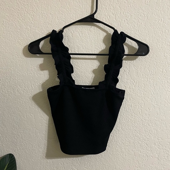 Zara Black Ruffled Women's Top - Picture 2 of 3